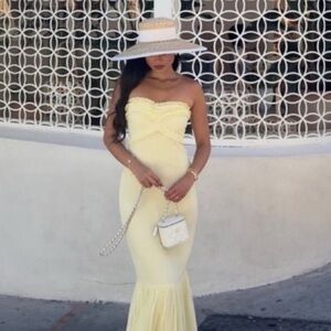 Meshki Yellow Strapless Maxi Dress
